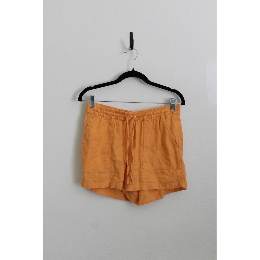 J.Crew Women's Orange Linen Blend Drawstring Elastic Waist Shorts XS Preppy